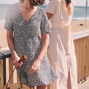 Sezane Sola Dress in blue (background)